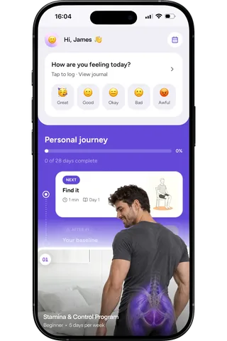 Guided session with a timer in the Adaging app